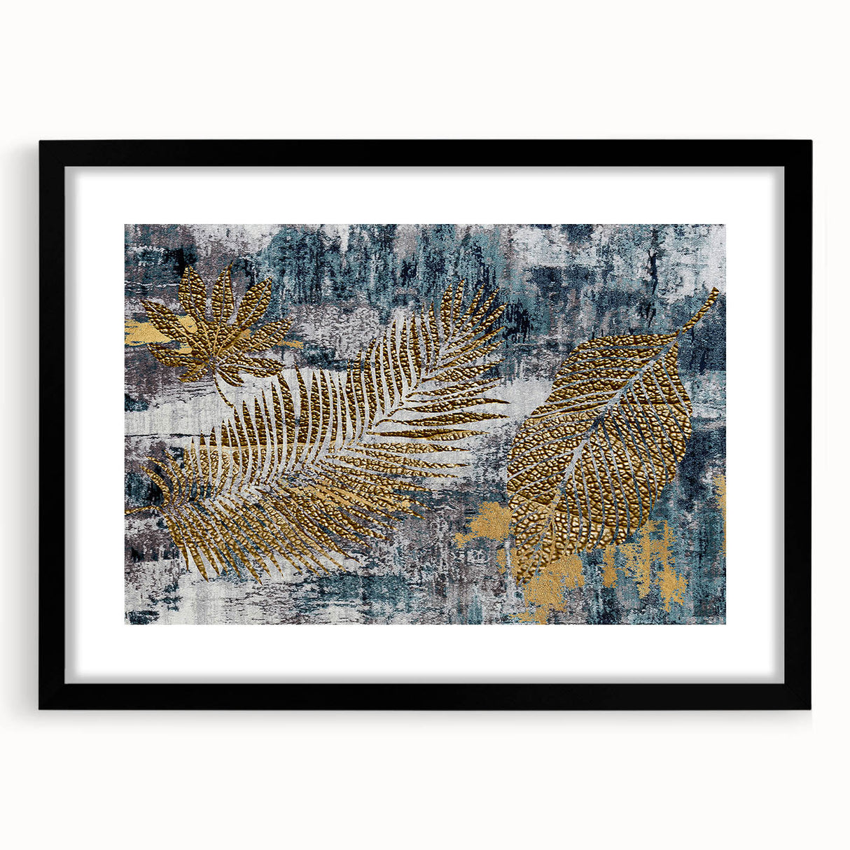 Abstract wall art featuring dynamic strokes and lines in a modern design, framed with a sleek black mat, showcasing a contemporary aesthetic perfect for home decor.