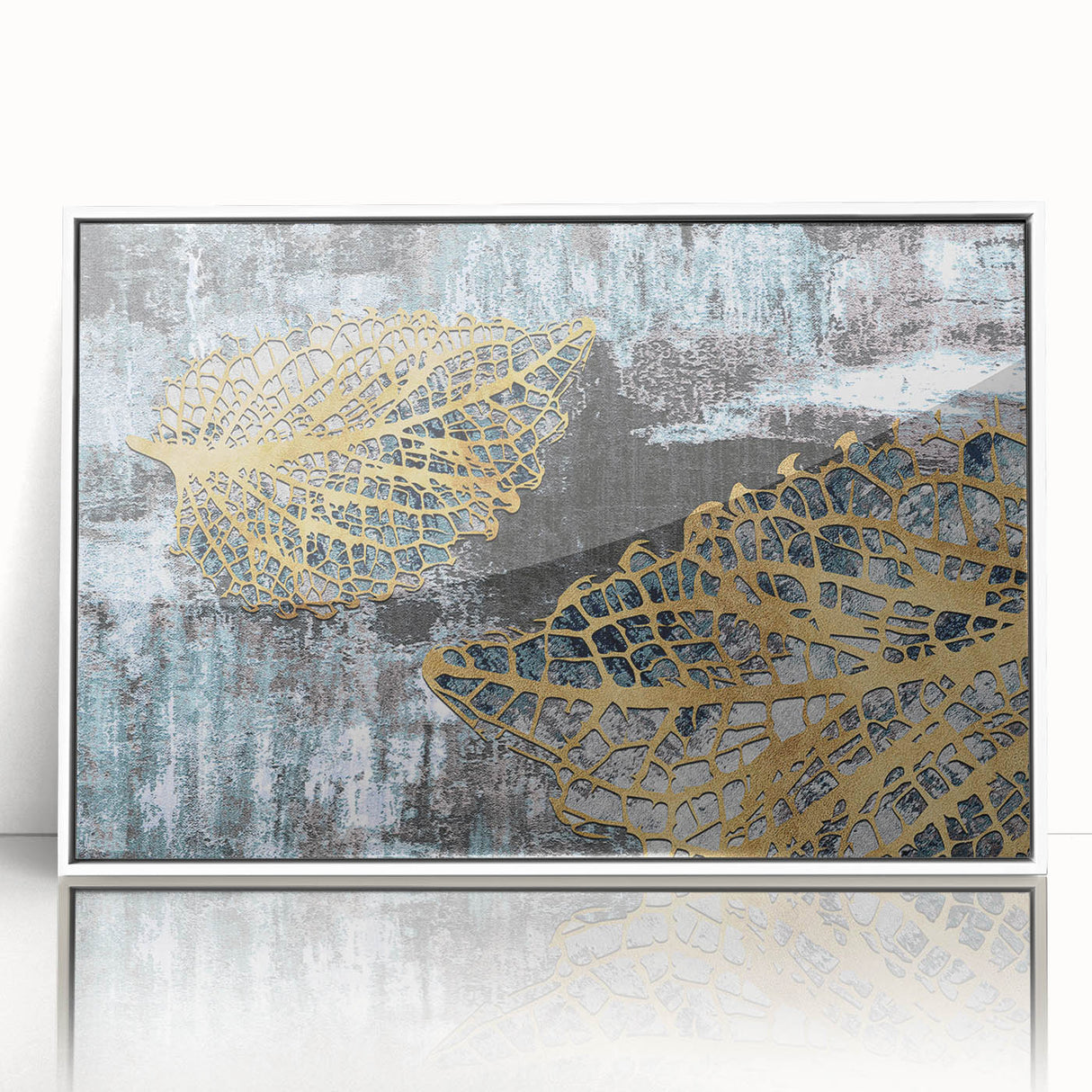 Framed wall art featuring an abstract design of colorful strokes and lines in a modern style, set against a white background, ideal for contemporary decor.