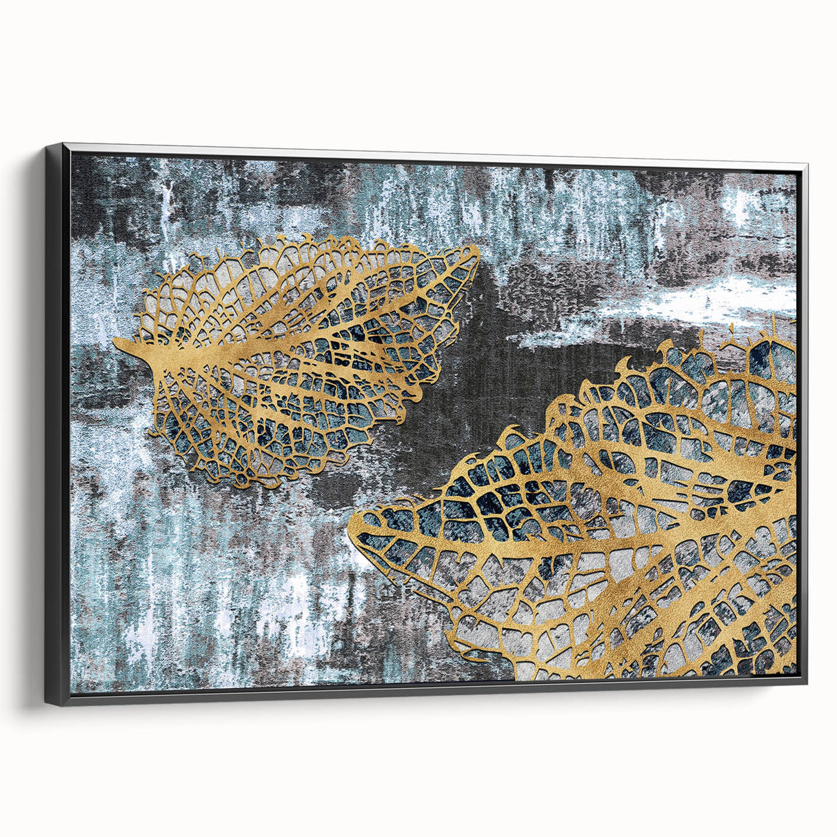 Framed canvas wall art showcasing abstract strokes and lines design in a modern black frame, emphasizing contemporary decor for stylish interiors.