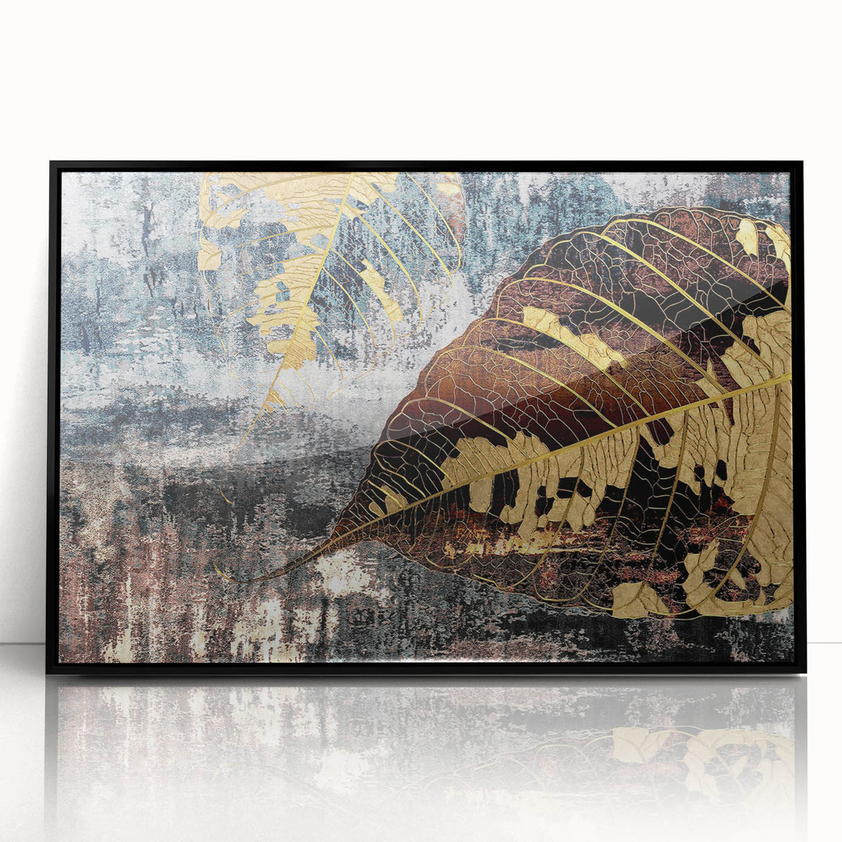 Framed wall art featuring an abstract design of colorful strokes and lines in vibrant hues, displayed from a front view, perfect for modern home decor.