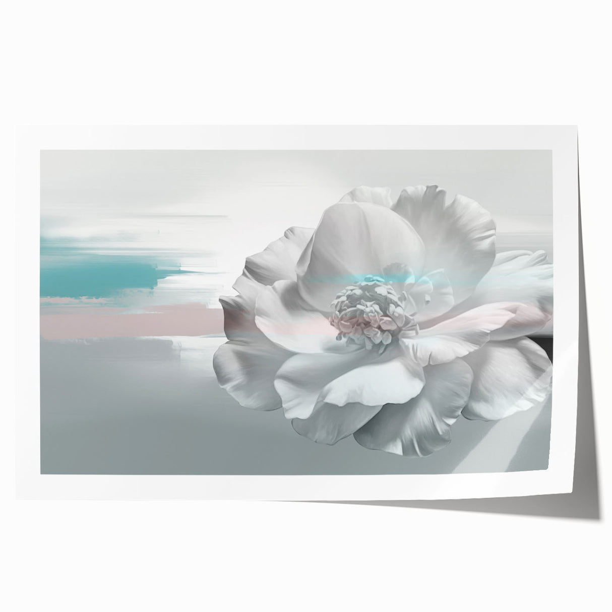 Abstract wall art featuring vibrant strokes and lines in hues of blue, green, and orange, ideal for modern home decor. Perfect for adding a contemporary touch to any living space.