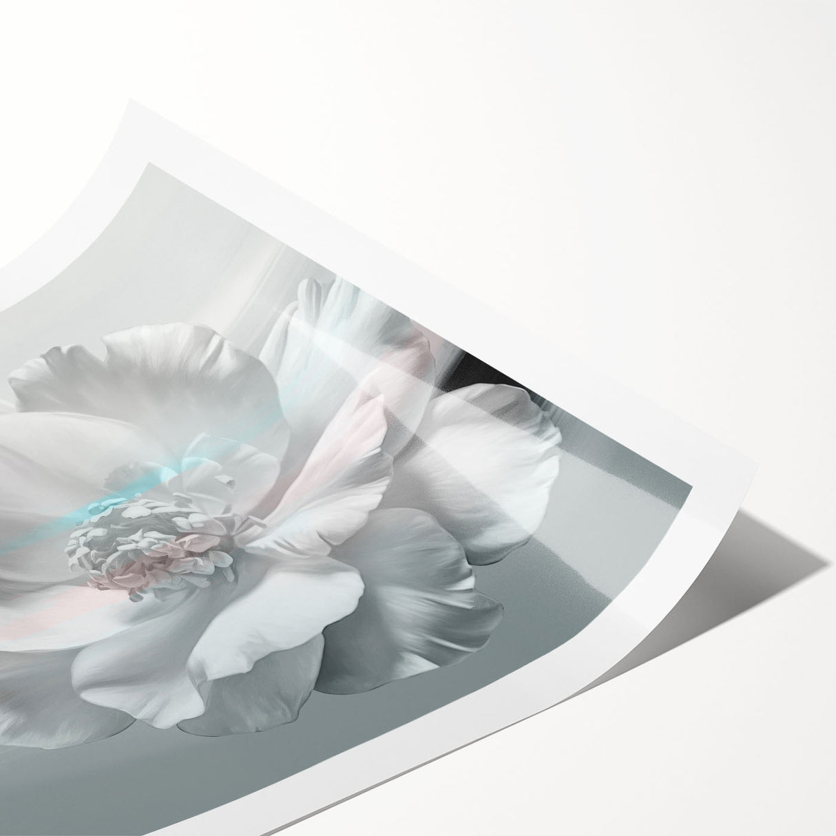 Abstract wall art print showcasing vibrant strokes and lines in blue, yellow, and orange, ideal for modern home decor, rolled and ready for framing.