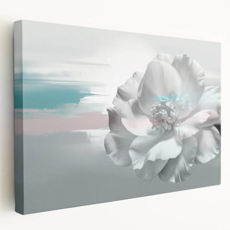 Abstract canvas wall art showcasing a blend of vibrant strokes and lines in shades of blue, orange, and yellow, designed to add modern flair to any interior space.