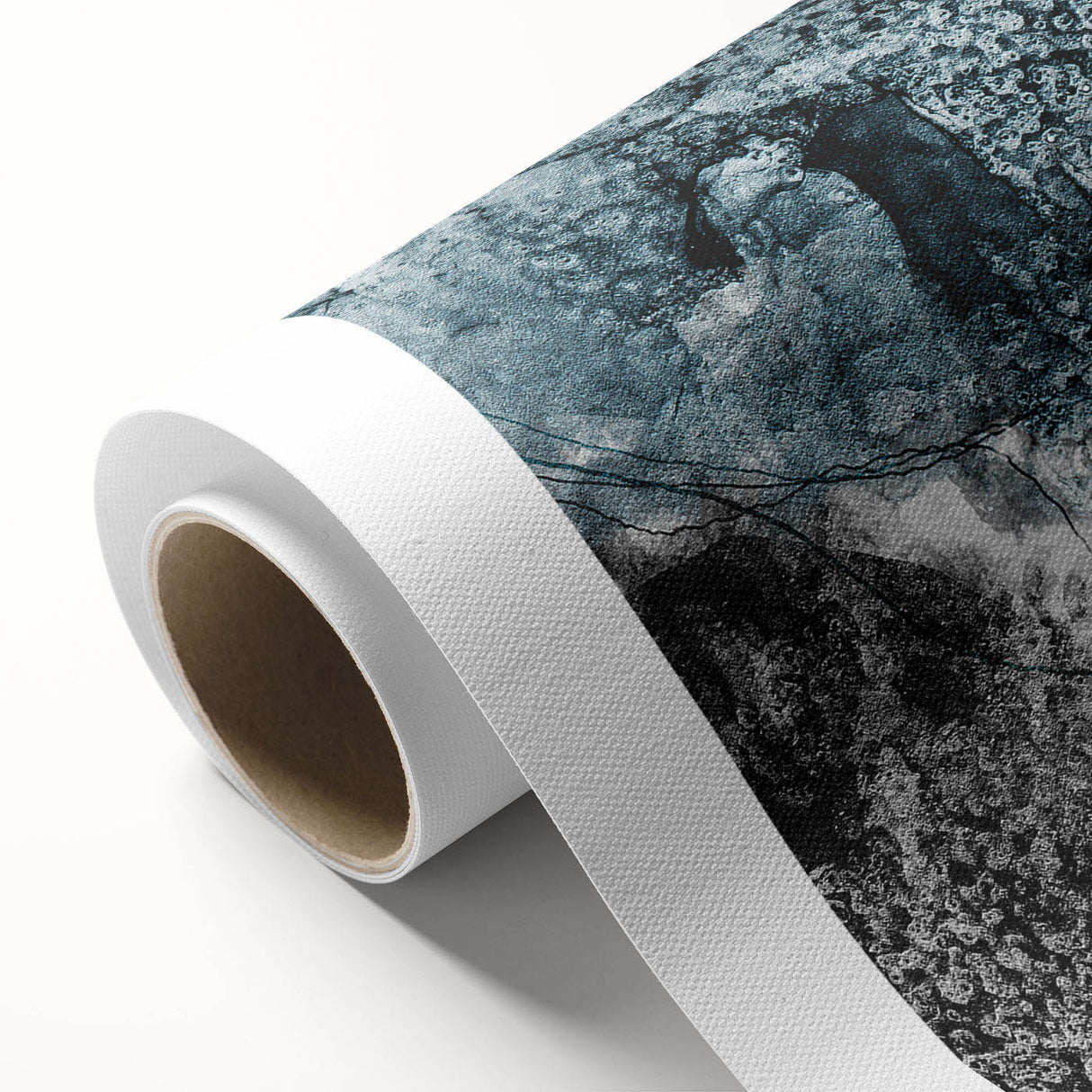 Abstract wall art print featuring dynamic strokes and lines in vibrant colors, ideal for modern decor. The rolled canvas design offers versatile styling options for home or office spaces.