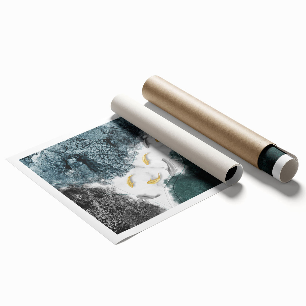 Abstract wall art featuring vibrant strokes and lines in blue, pink, and gold hues, ideal for modern home decor or office spaces. This high-quality print adds a contemporary touch to any wall.