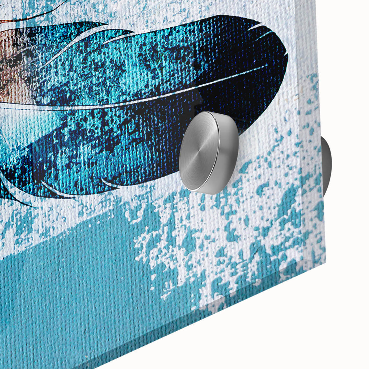 Close-up of an abstract strokes and lines design wall art piece, showcasing vibrant colors and intricate textures, ideal for modern home decor.