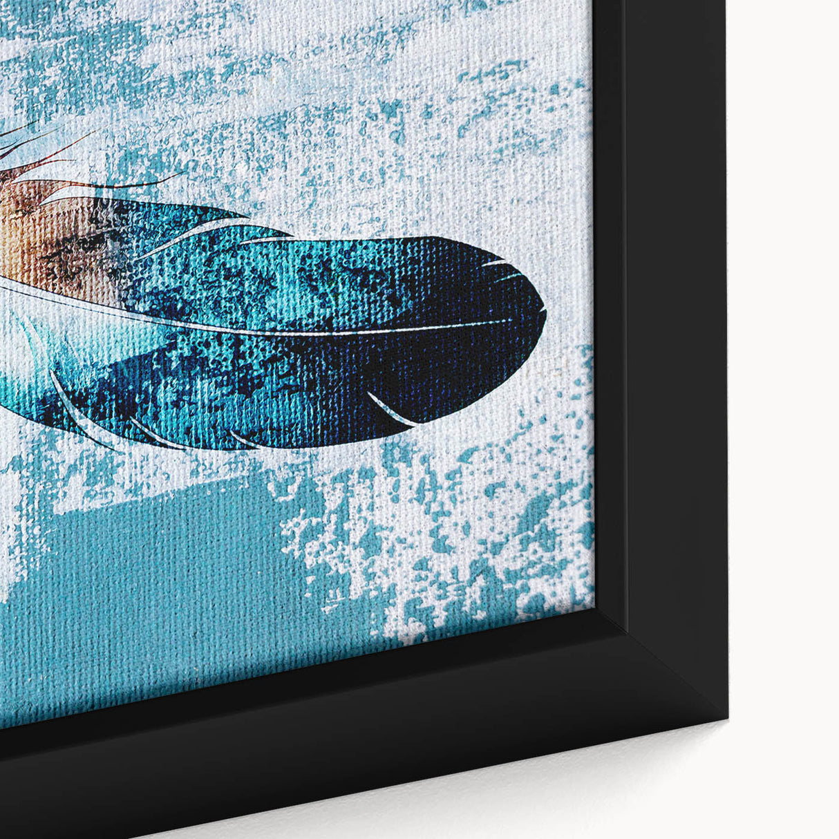 Close-up view of a framed canvas showcasing an abstract strokes and lines design in vibrant colors, perfect for modern home decor, adding artistic flair to any interior.