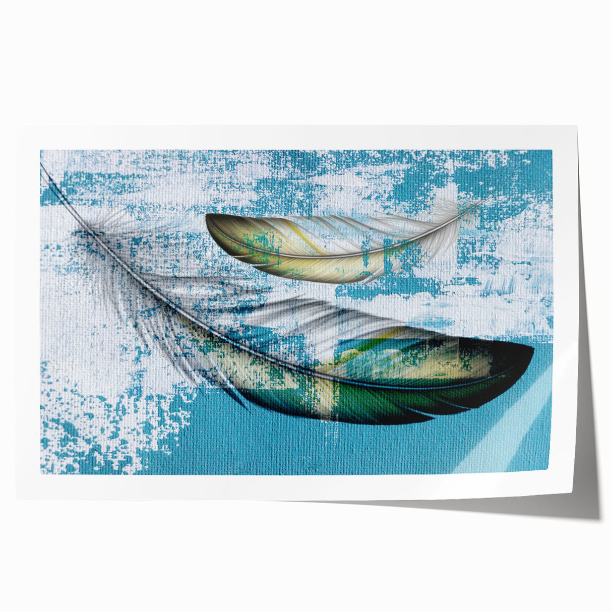 Abstract wall art print showcasing vibrant strokes and lines in bold colors, rolled and ready for display, perfect for modern home decor enhancement.