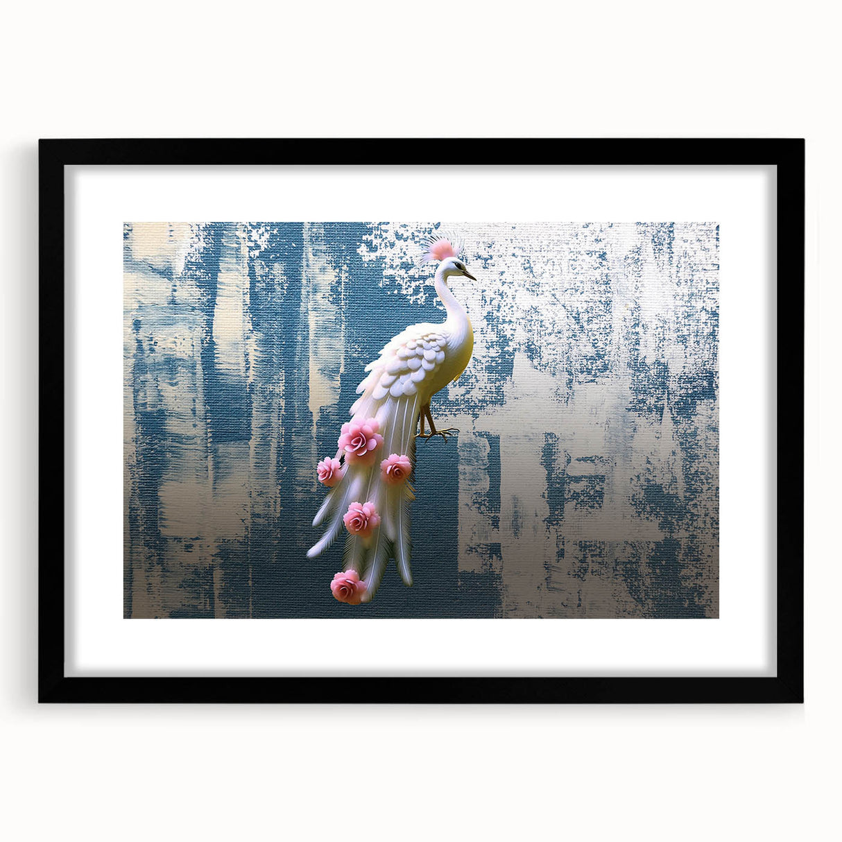 Abstract wall art featuring a collection of vibrant strokes and lines in various shades, framed in black with a matte finish, perfect for modern decor accents.