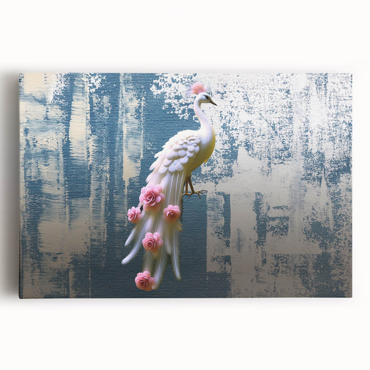 Abstract strokes and lines wall art design on stretched canvas, featuring vibrant colors and dynamic patterns, perfect for modern home decor.