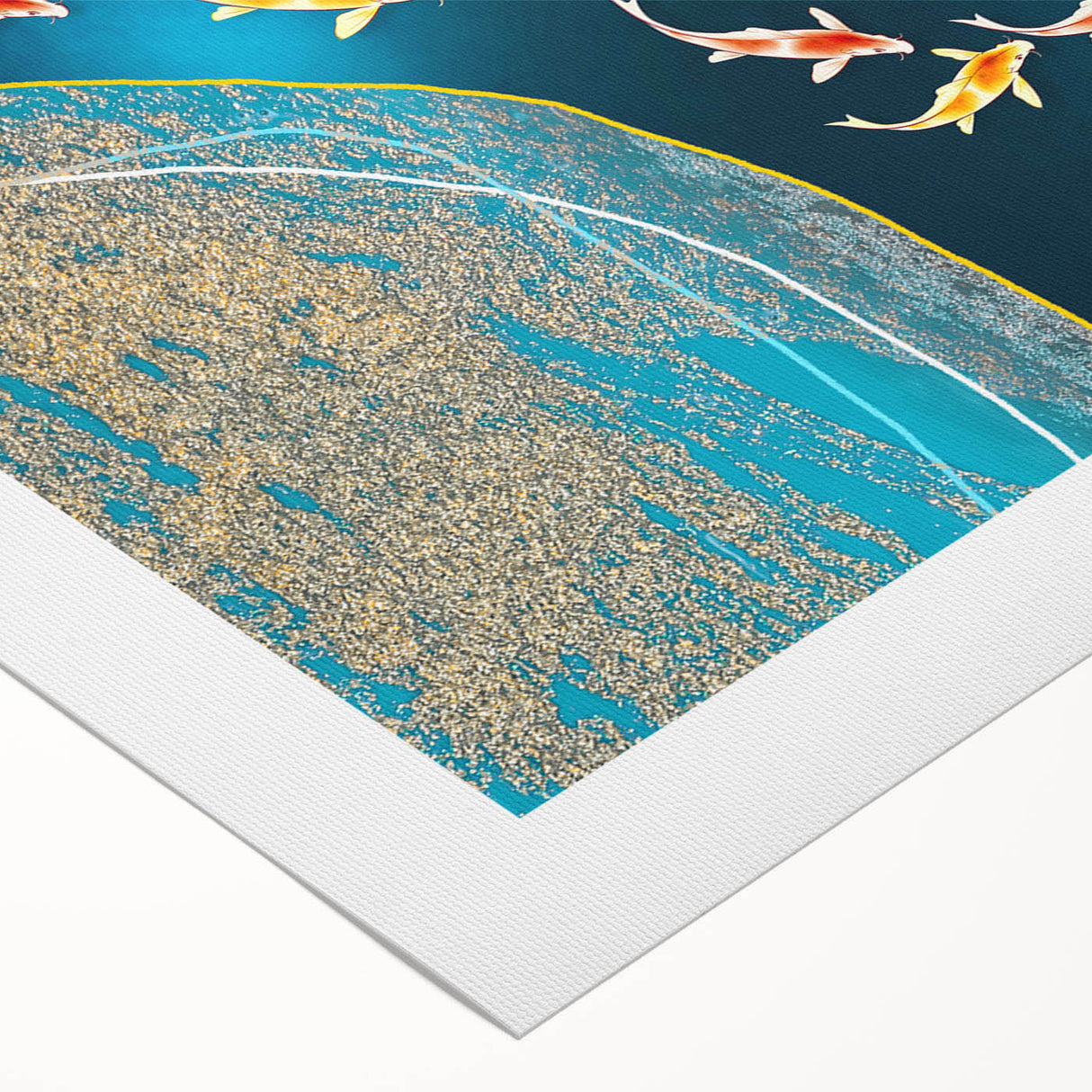 Abstract wall art design showcasing vibrant strokes and lines in a blend of blues, yellows, and reds on high-quality rolled canvas, perfect for contemporary decor.