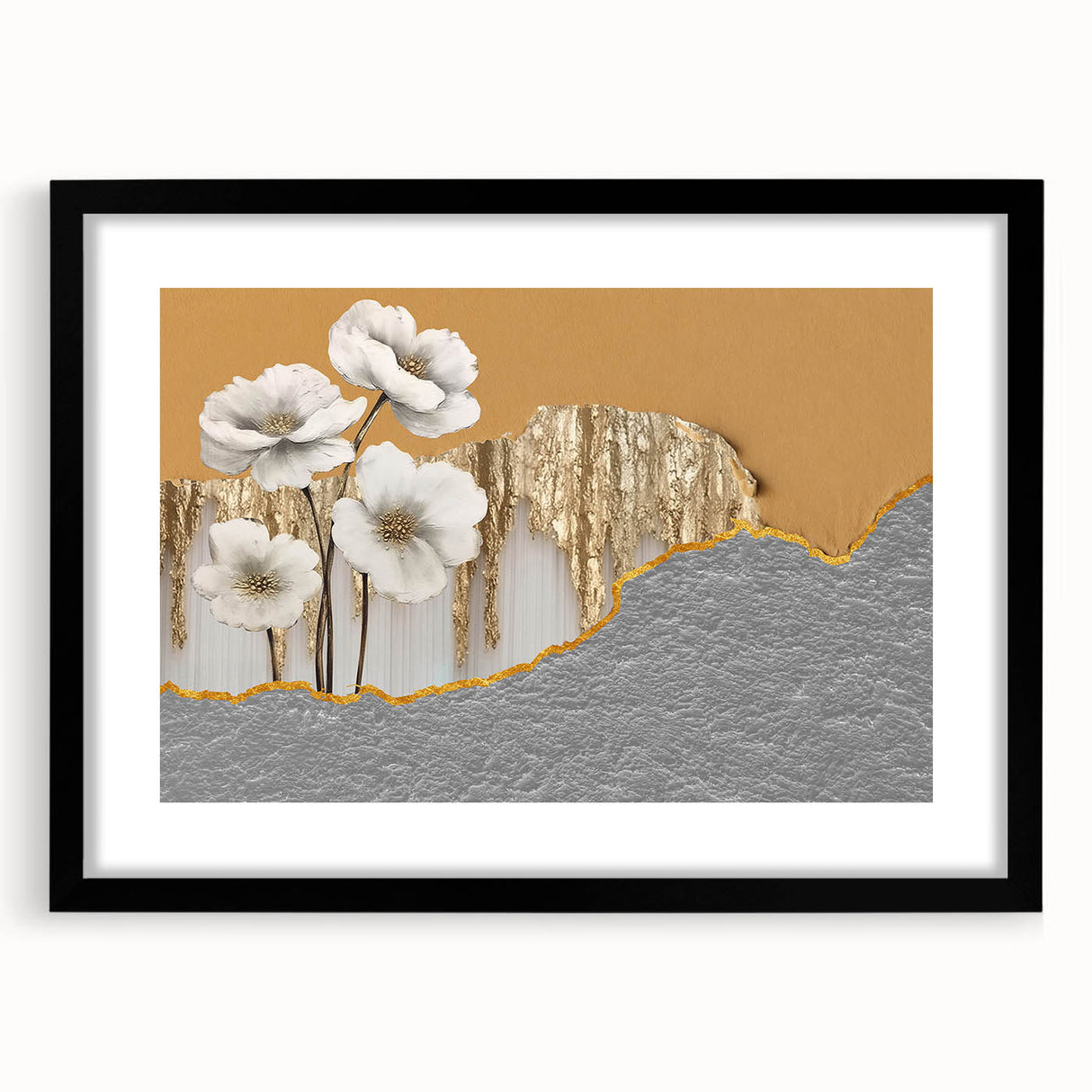 Abstract wall art featuring a modern design of colorful strokes and lines in a sleek black frame, ideal for contemporary home decor. This piece adds a vibrant touch to any living space.