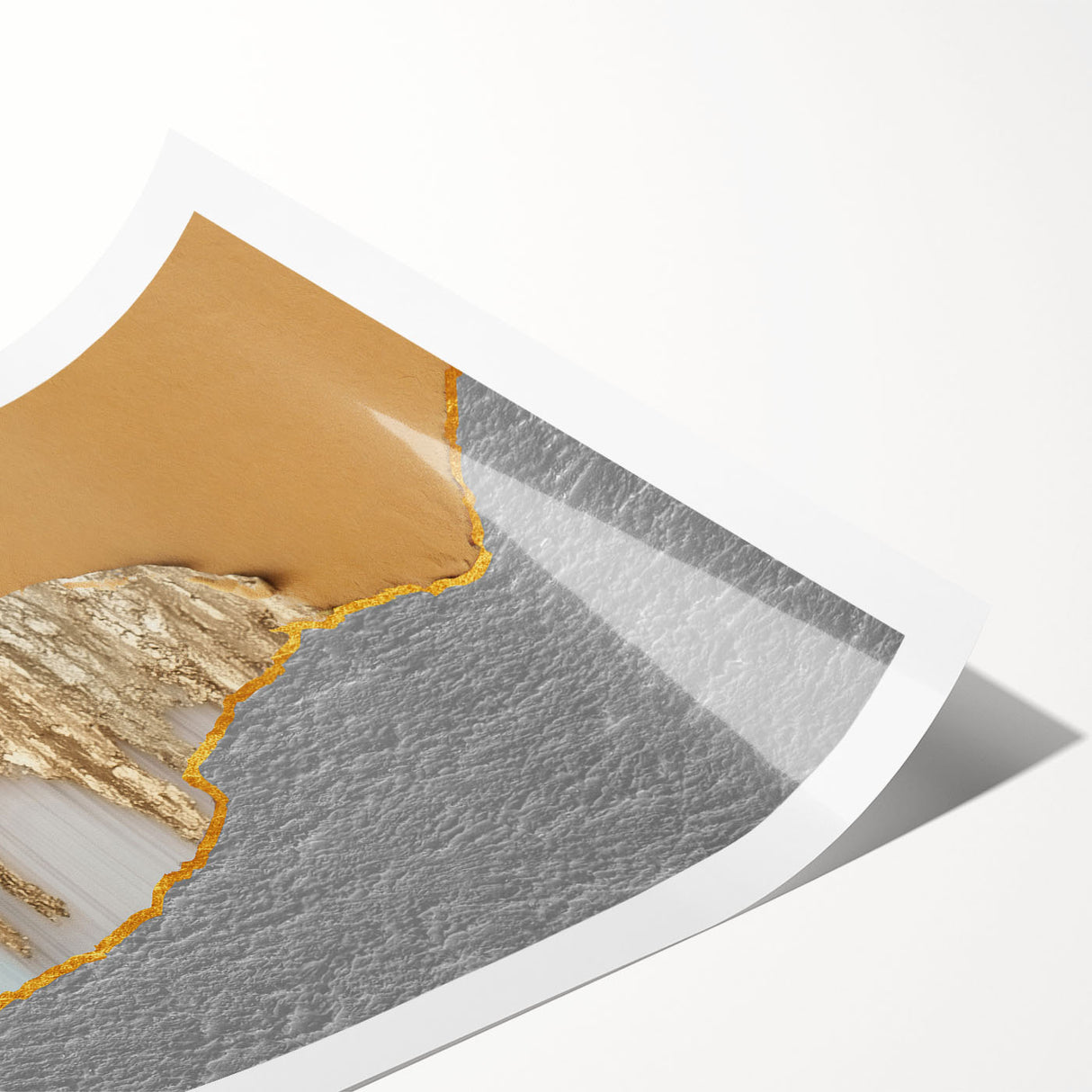 Abstract wall art print featuring vibrant strokes and lines in a dynamic design, showcasing a blend of colors for modern decor, rolled and ready for framing.