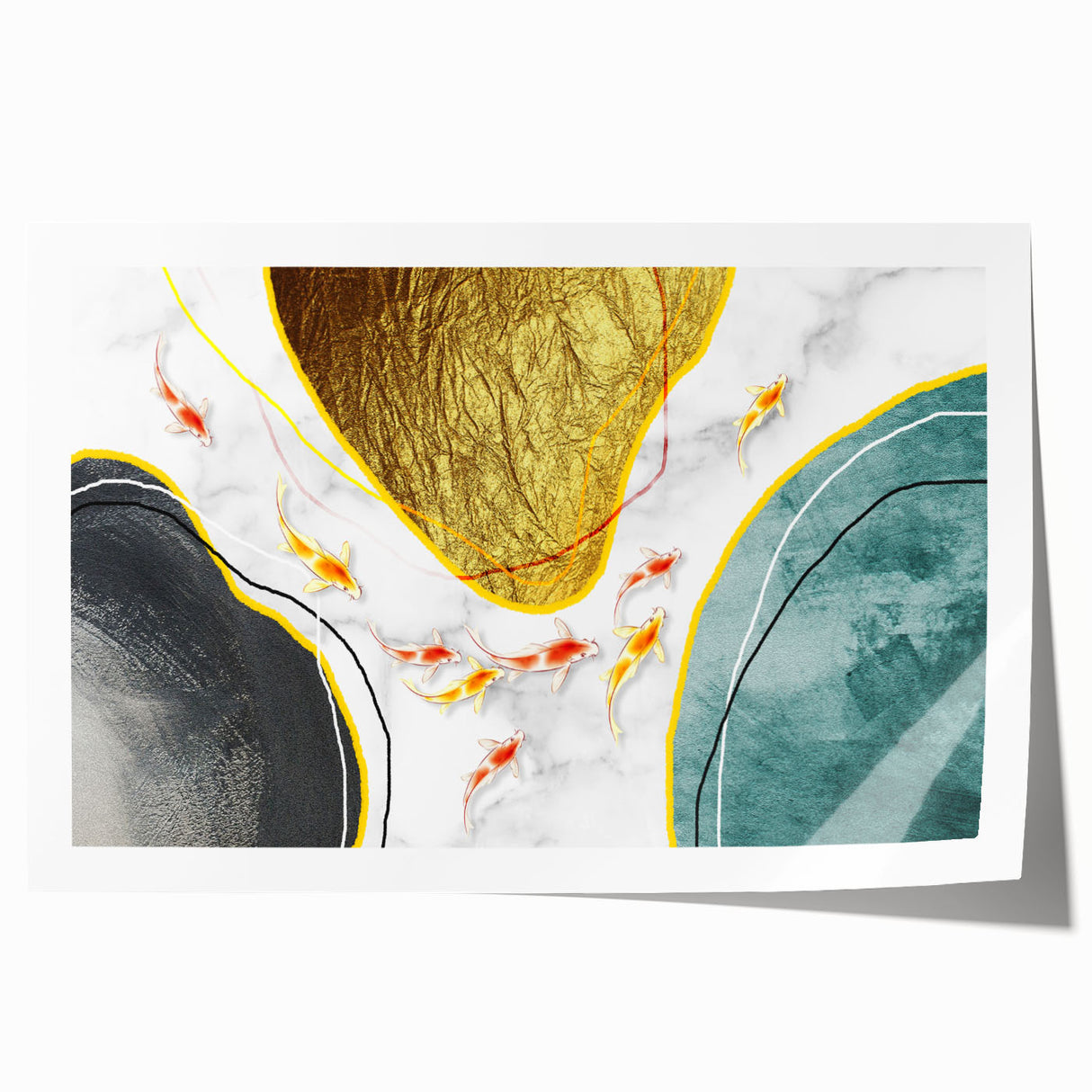 Abstract wall art print showcasing vibrant strokes and lines in a dynamic composition, designed to enhance modern interiors. Ideal for contemporary decor enthusiasts.
