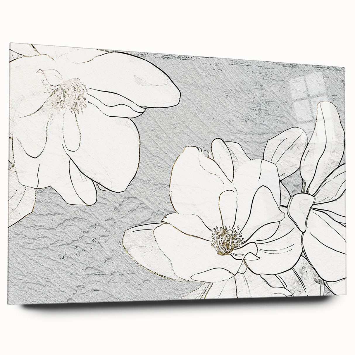 Abstract wall art piece showcasing vibrant strokes and lines in a modern design, displayed in a side view to highlight its acrylic glass finish, perfect for contemporary decor.