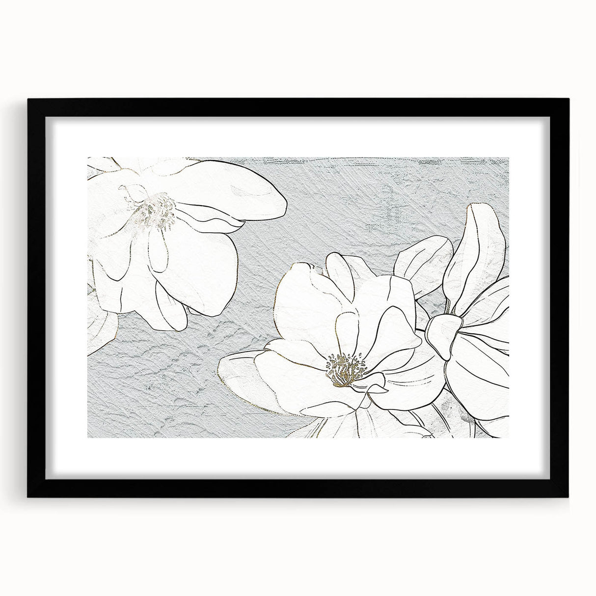 Abstract wall art featuring dynamic strokes and lines in muted tones, framed with a black mat, ideal for modern decor and stylish interiors.