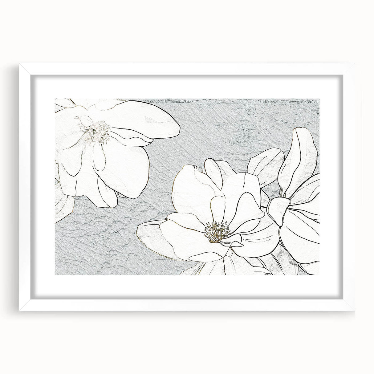 Abstract strokes and lines design wall art in a white frame, showcasing a modern artistic style. The piece features a mix of soft colors and dynamic shapes, perfect for contemporary home decor.