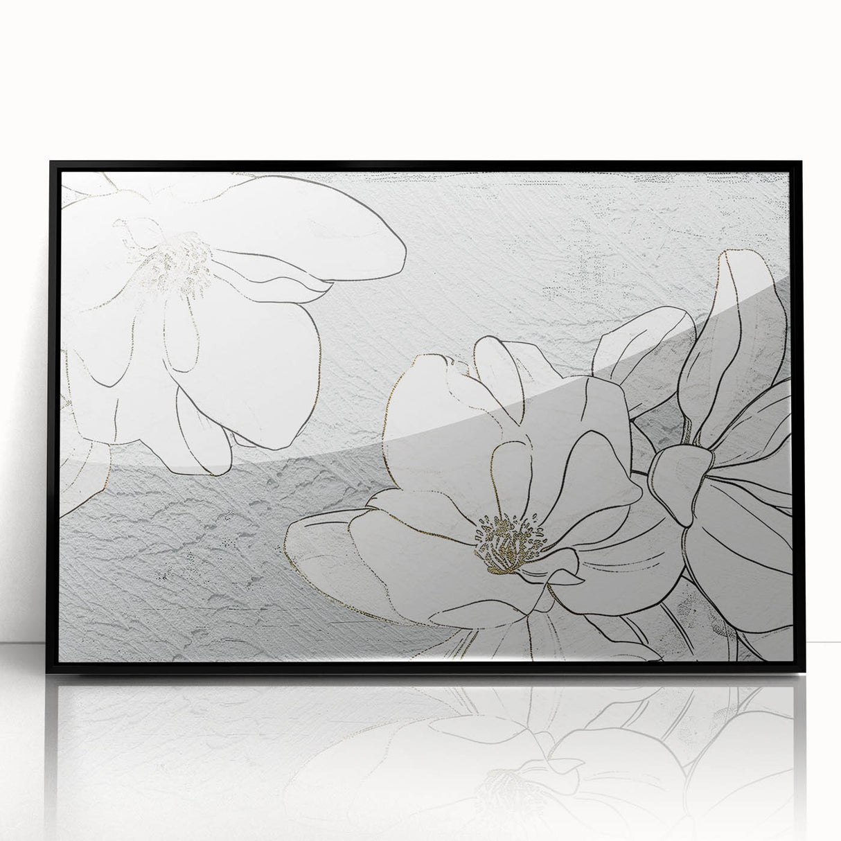 Framed wall art featuring an abstract design of colorful strokes and lines in black and white, perfect for modern home decor. Ideal for enhancing contemporary interiors.