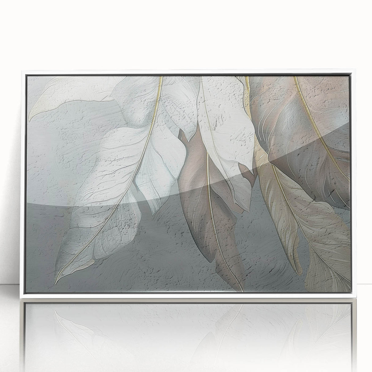 Framed abstract wall art featuring colorful strokes and lines in a modern design, set against a white background, ideal for contemporary home decor.