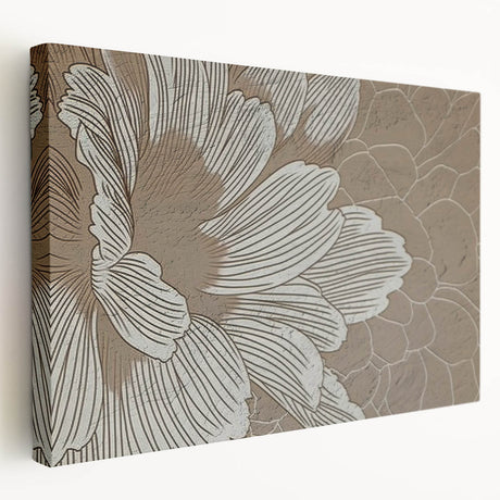 Stretched canvas wall art showcasing an abstract design of colorful strokes and lines, presented from a side view, perfect for modern home decor.