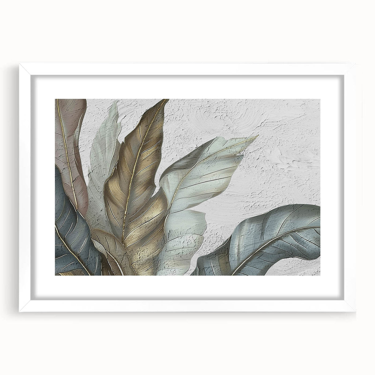 Abstract wall art featuring colorful strokes and lines, framed with a white mat, showcasing a modern design suitable for contemporary decor.