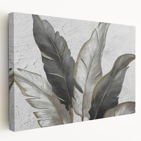 Stretched canvas wall art featuring an abstract design with dynamic strokes and lines in shades of blue, yellow, and white, ideal for modern home decor.