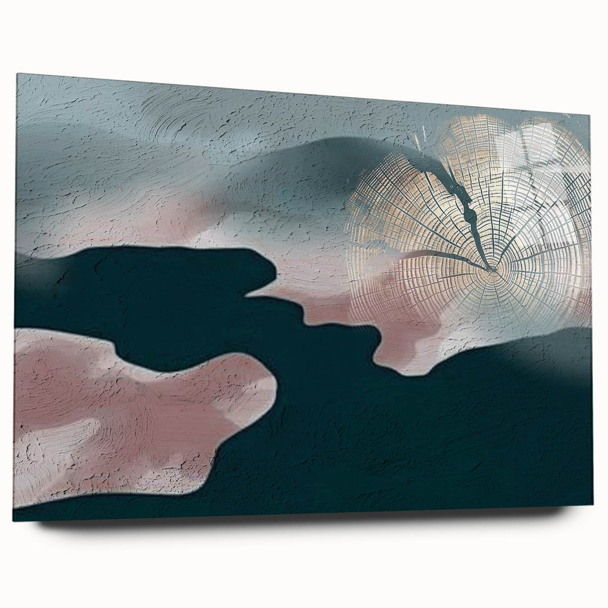 Abstract wall art featuring colorful strokes and lines, displayed in a sleek acrylic glass frame, showcasing a modern design suitable for contemporary decor.