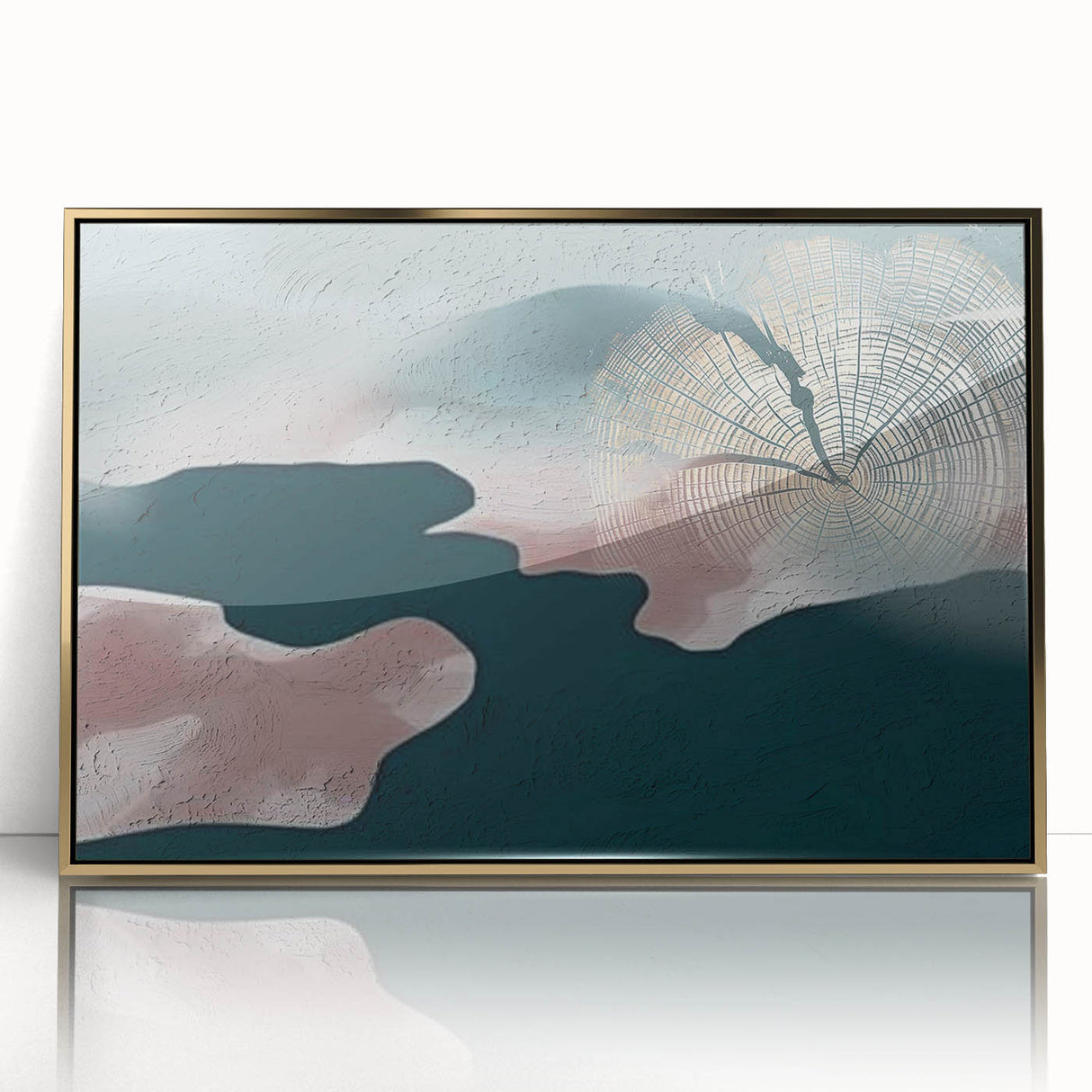 Framed wall art featuring an abstract design of strokes and lines in gold and black, showcasing modern elegance and sophistication for contemporary decor.