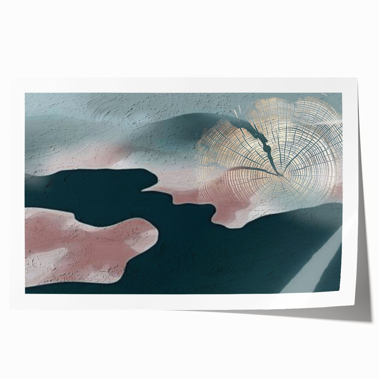 Abstract wall art print showcasing vibrant strokes and lines in a modern design, perfect for contemporary home decor, elegantly rolled in protective packaging.