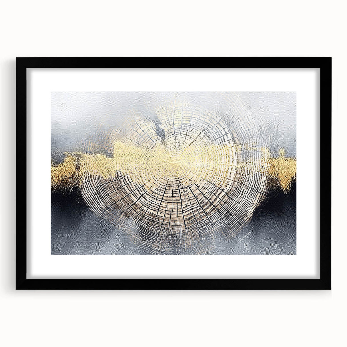 Abstract wall art featuring dynamic strokes and lines in a modern design, framed with a matte black finish, showcasing a sophisticated aesthetic perfect for contemporary decor.