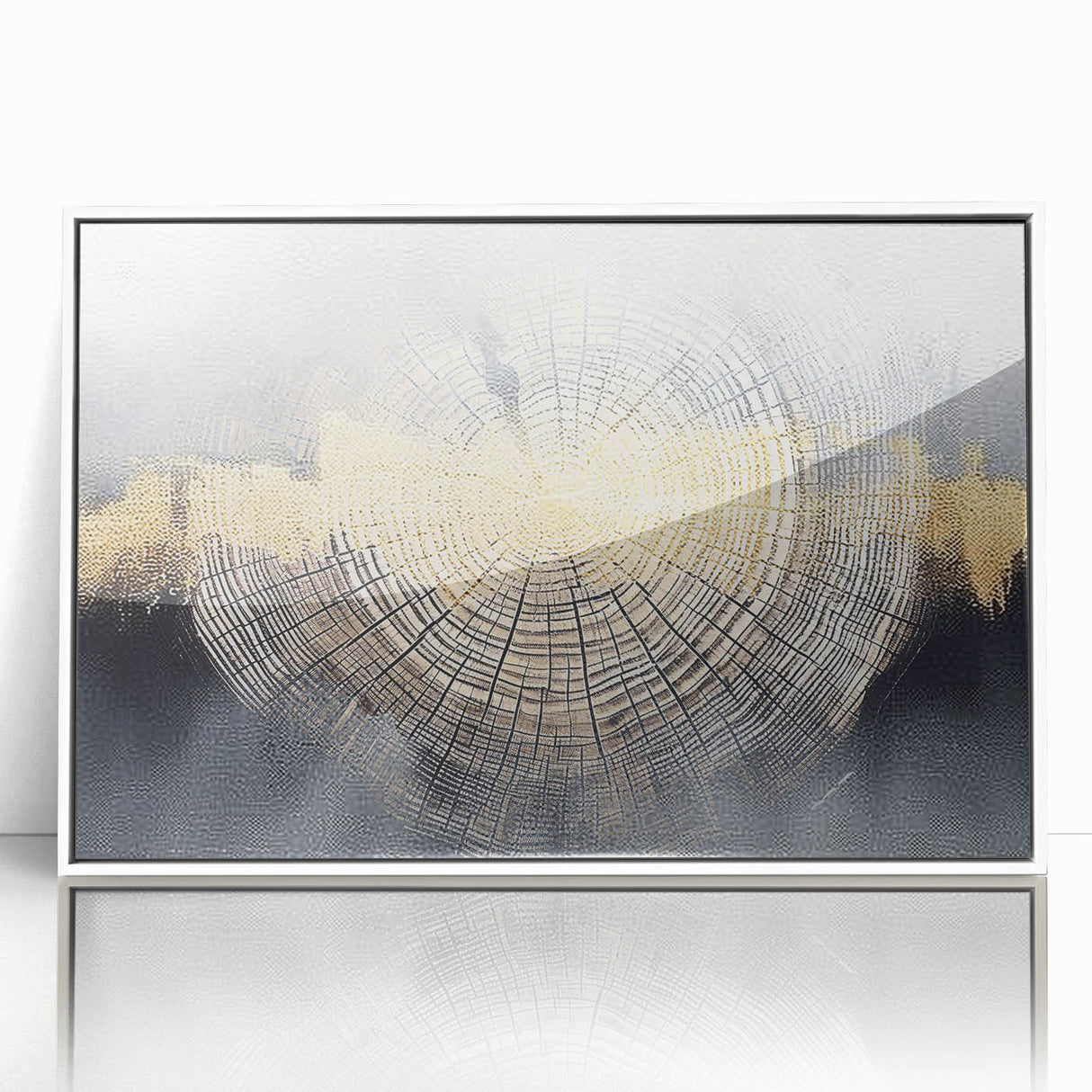 Framed wall art featuring an abstract design of colorful strokes and lines in white and pastel tones. Ideal for modern decor, enhancing interior aesthetics.