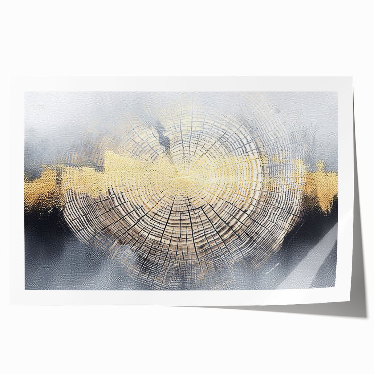 Abstract strokes and lines design on rolled canvas wall art, featuring vibrant colors and dynamic patterns, perfect for modern home decor. Packaged securely in a protective cardboard tube for delivery.