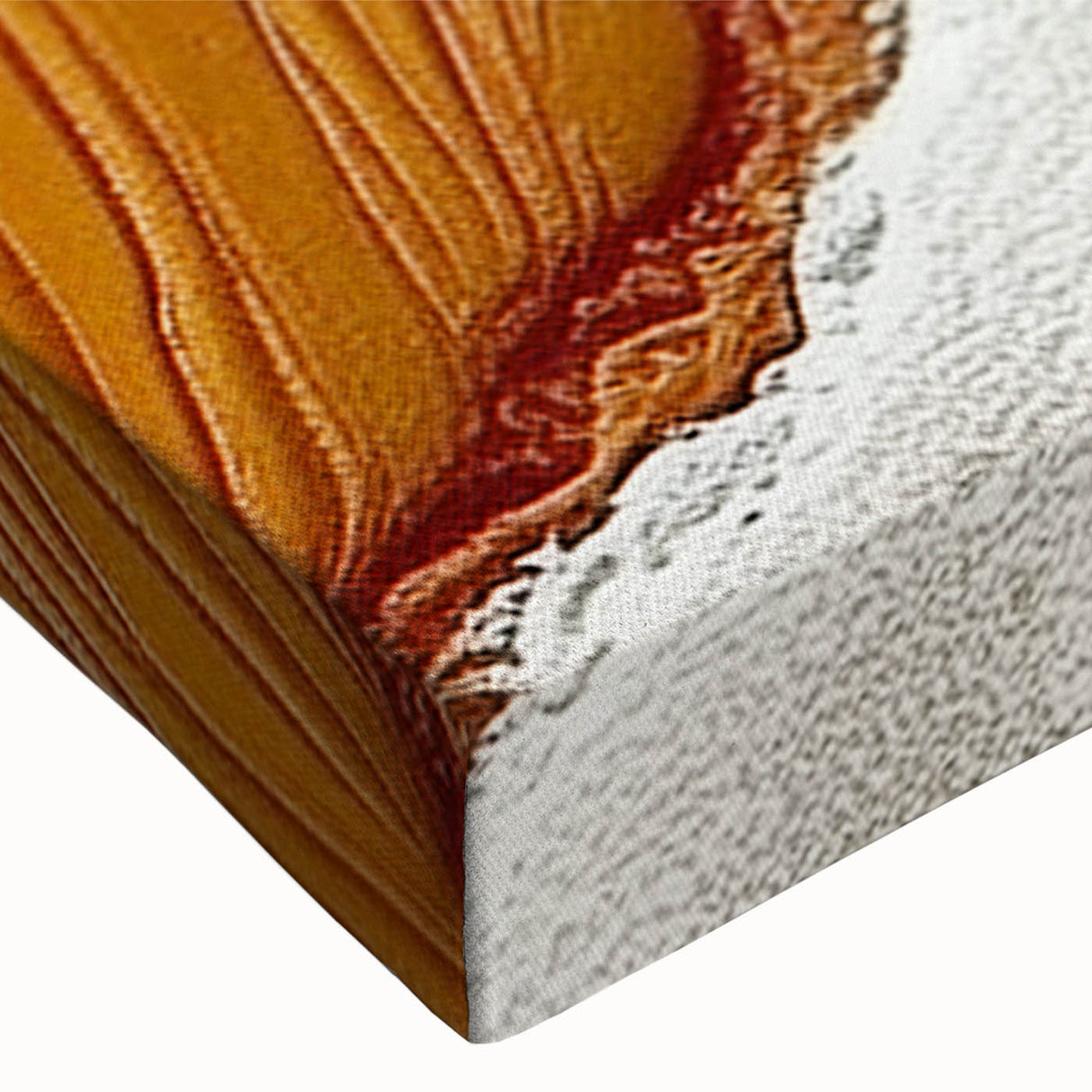 Close-up of an abstract strokes and lines design wall art on stretched canvas, showcasing vibrant colors and dynamic patterns, ideal for modern decor.