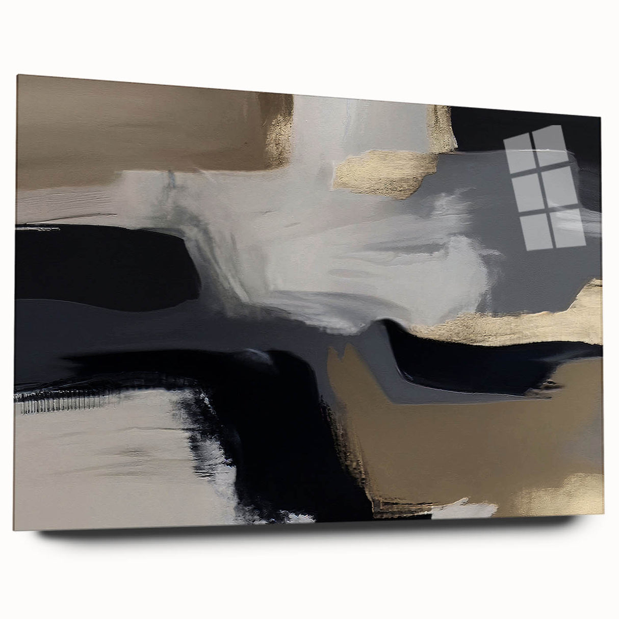 Abstract strokes and lines design wall art collection displayed in a modern acrylic frame, showcasing vibrant colors and intricate patterns, ideal for contemporary decor.