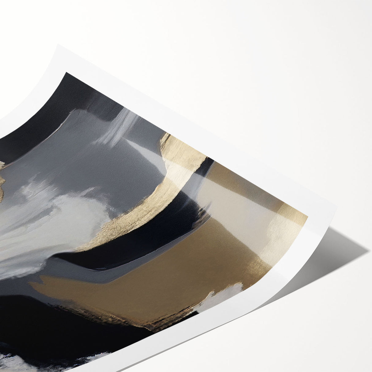 Abstract strokes and lines design in vibrant colors on a rolled art print, showcasing modern wall decor ideal for contemporary interiors, packaged securely in a tube.