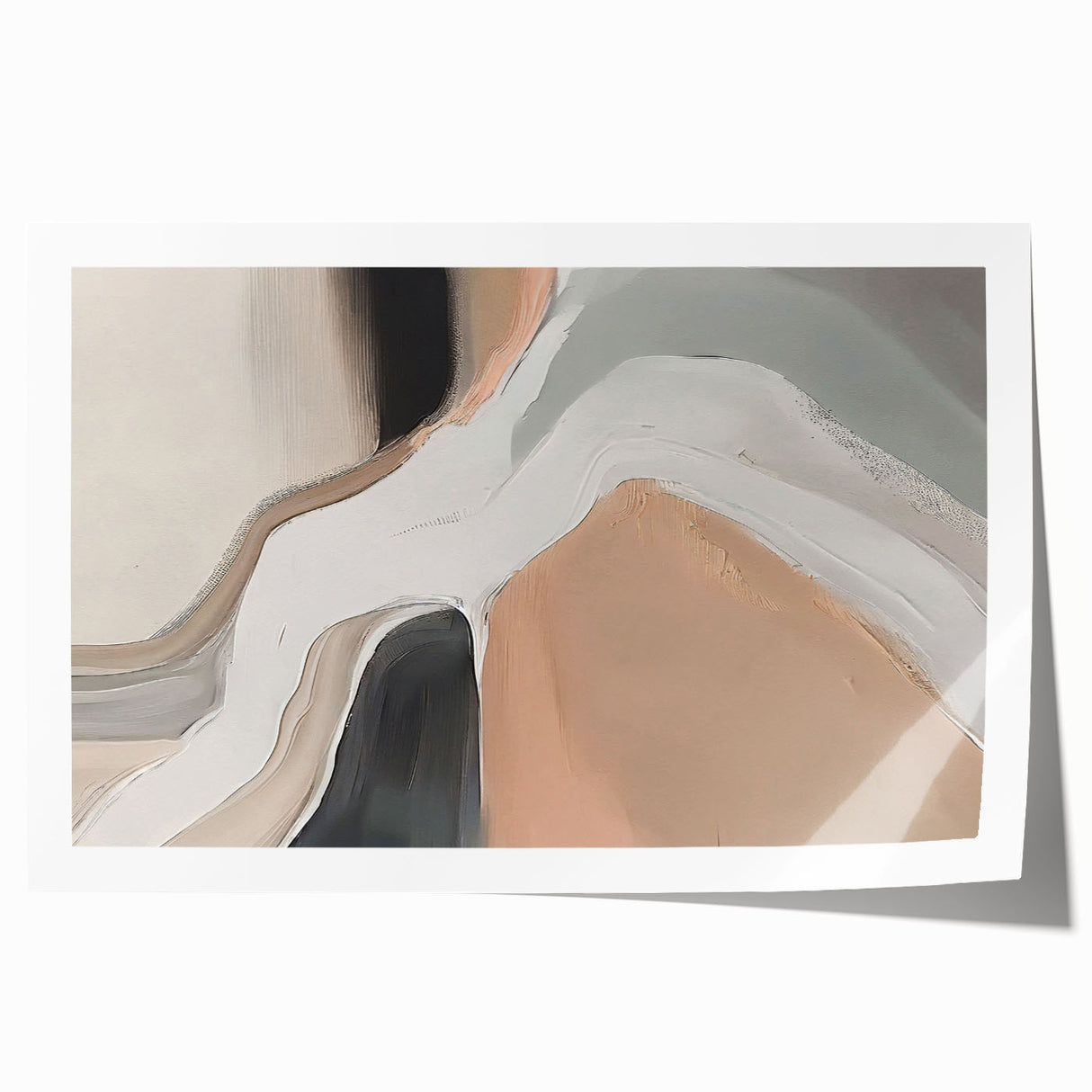 Abstract strokes and lines in vibrant colors create a dynamic wall art design, rolled for easy display and storage, ideal for contemporary home decor.