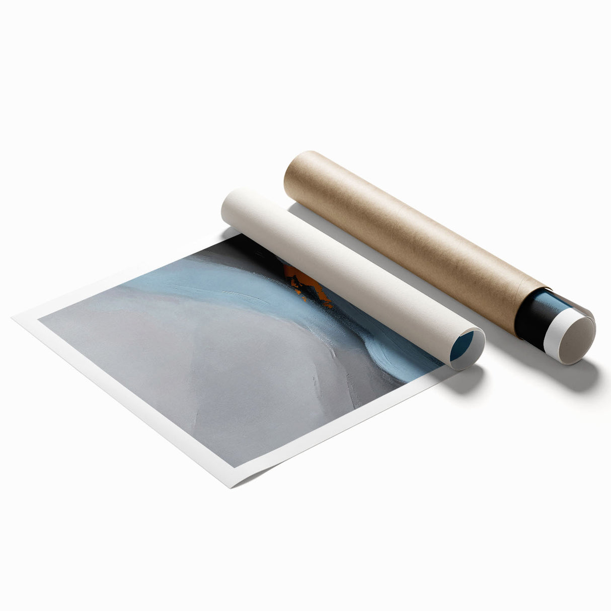 Abstract wall art print showcasing a vibrant composition of colorful strokes and lines, ideal for modern decor. Features a rolled design for easy framing and display.