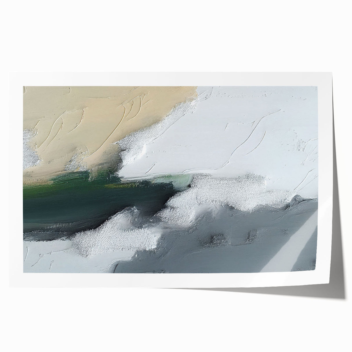 Abstract wall art print showcasing vibrant strokes and lines in blue, yellow, and red hues, ideal for modern home decor or office spaces. This rolled artwork comes ready for framing, enhancing any interior with its dynamic design.