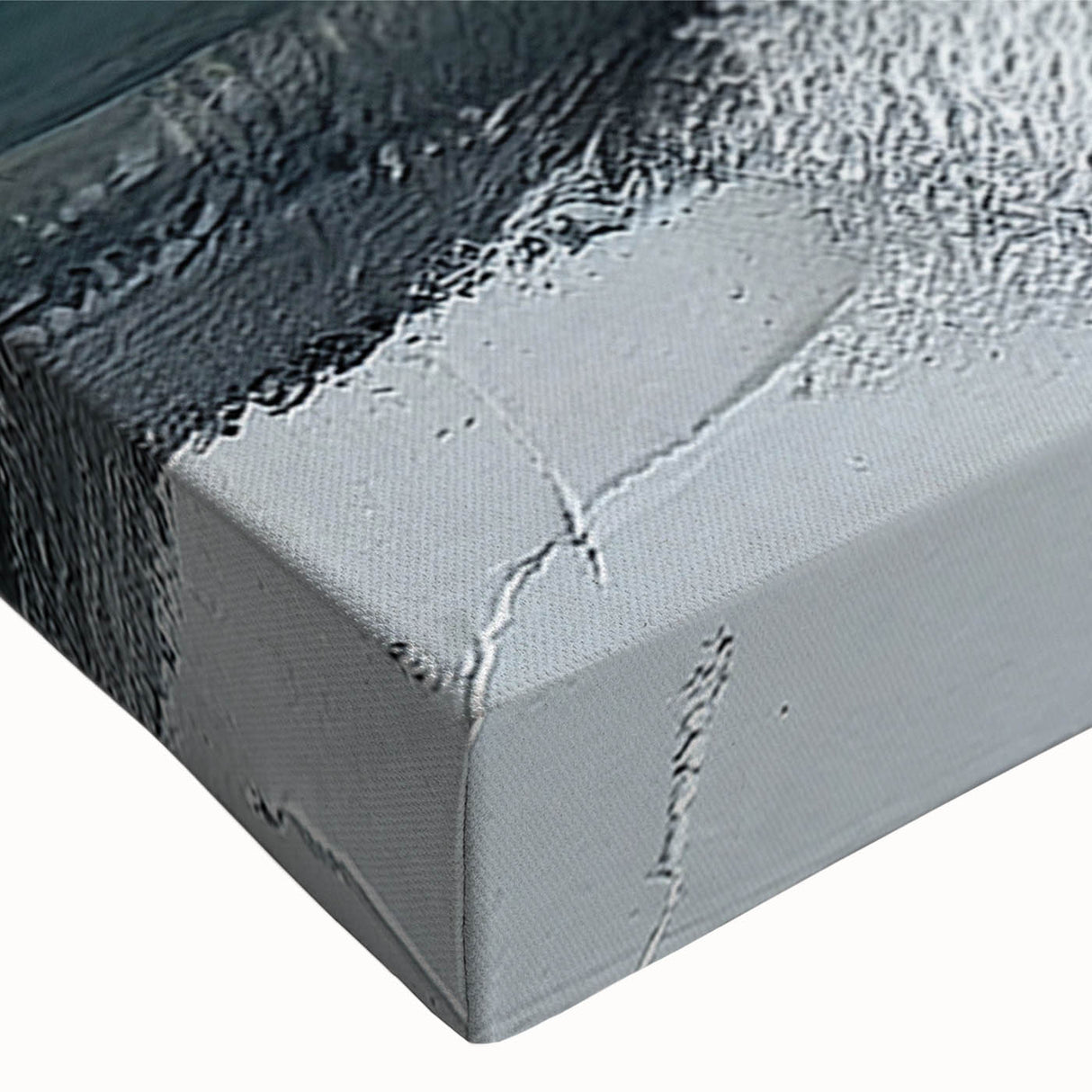 Close-up of a vibrant abstract wall art piece showcasing bold strokes and lines in shades of blue, yellow, and orange, perfect for modern home decor.