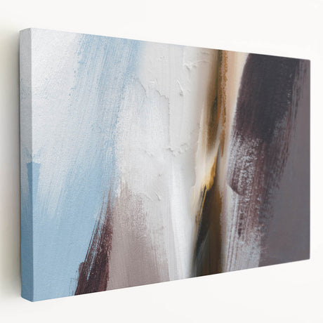 Abstract wall art featuring vibrant strokes and lines in shades of blue, yellow, and red on stretched canvas, showcasing a modern design ideal for contemporary home decor.