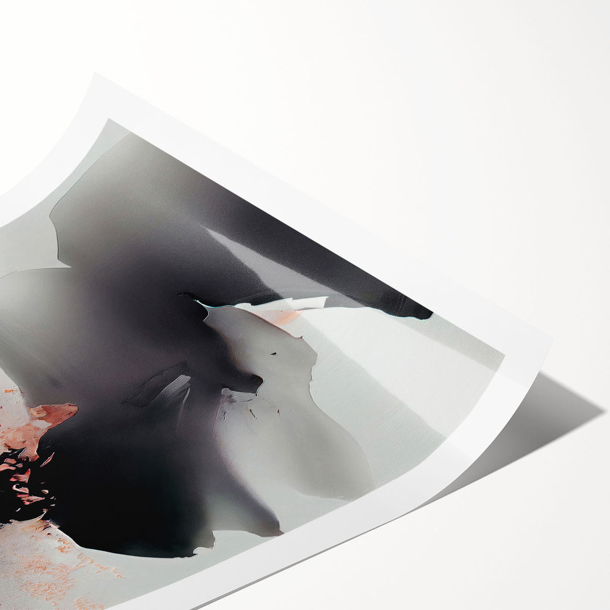 Abstract wall art print showcasing vibrant strokes and lines in shades of blue, orange, and yellow, ideal for modern home decor or artistic spaces.