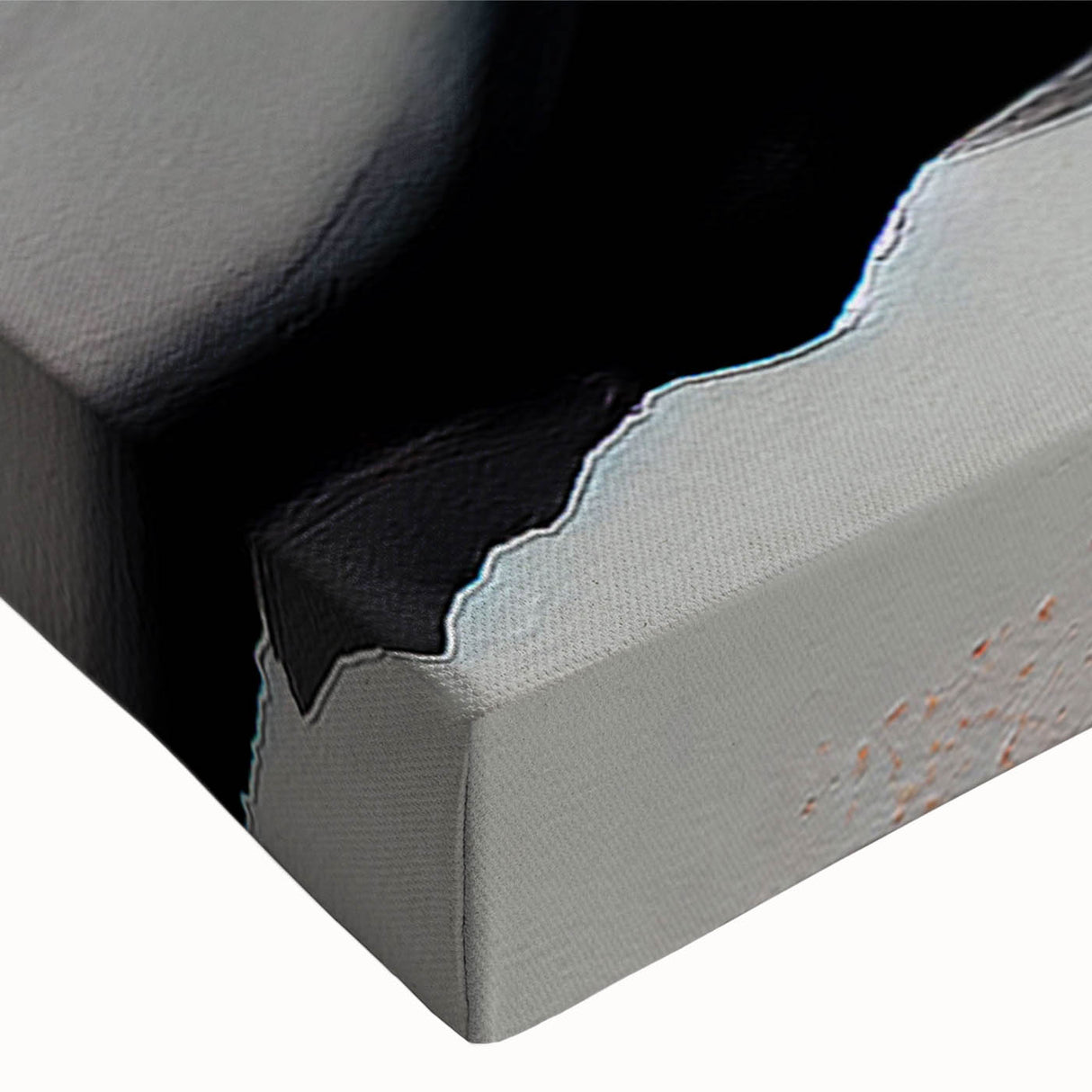 Close-up of abstract strokes and lines design in vibrant colors on stretched canvas, showcasing intricate details and textures ideal for modern home decor.