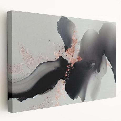 Stretched canvas showcasing an abstract strokes and lines design in vibrant colors, ideal for modern home decor. Side view highlights the canvas thickness and texture.
