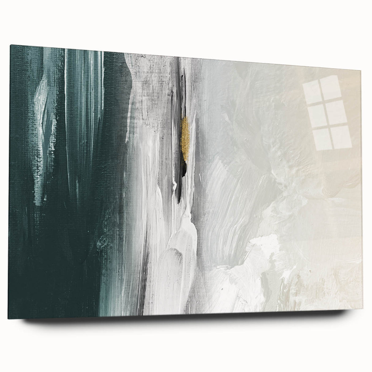 Abstract wall art featuring dynamic strokes and lines in vibrant colors, displayed in an acrylic glass frame from the 77 Wall Art Collection, showcasing modern design aesthetics.
