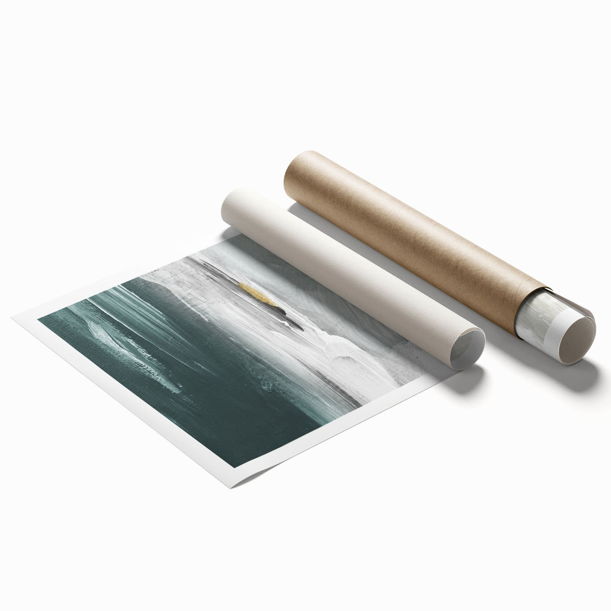 Abstract wall art print showcasing vibrant strokes and lines in bold colors, perfect for modern decor. This rolled artwork adds energy and style to any space.