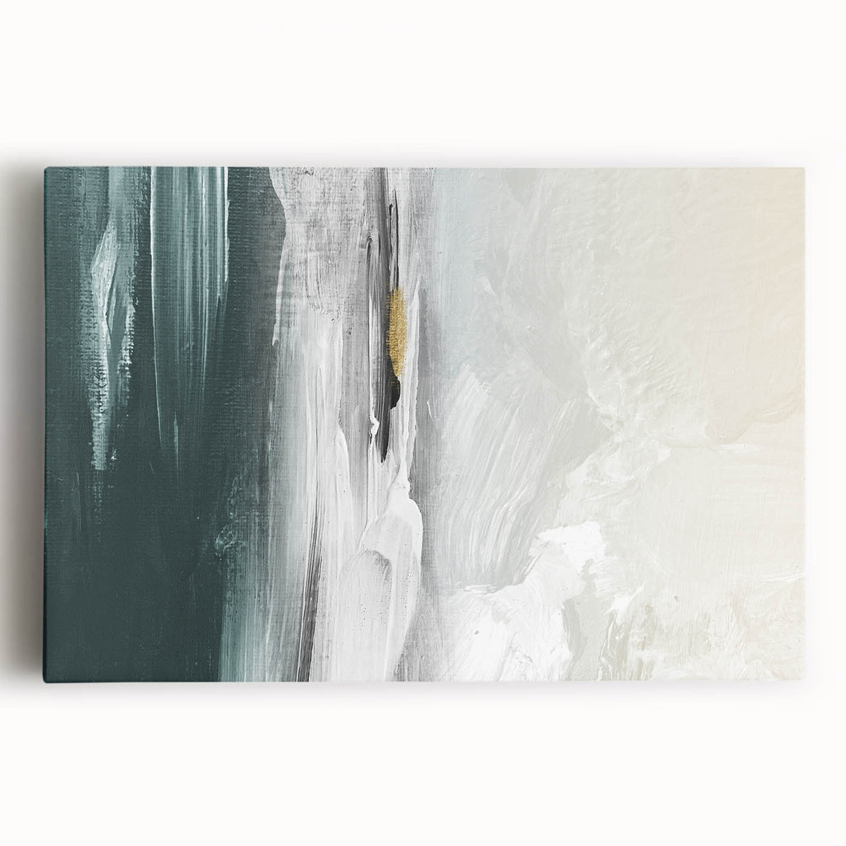 Abstract wall art featuring colorful strokes and lines on a stretched canvas, showcasing a modern design suitable for contemporary home decor.