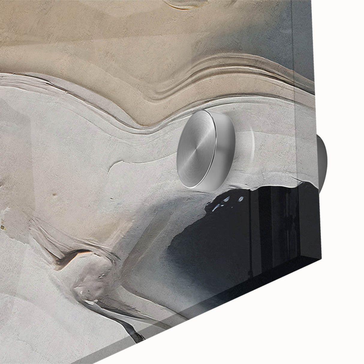 Abstract wall art featuring vibrant strokes and lines in a fluid design, showcasing a harmonious blend of colors on acrylic glass, perfect for modern decor.