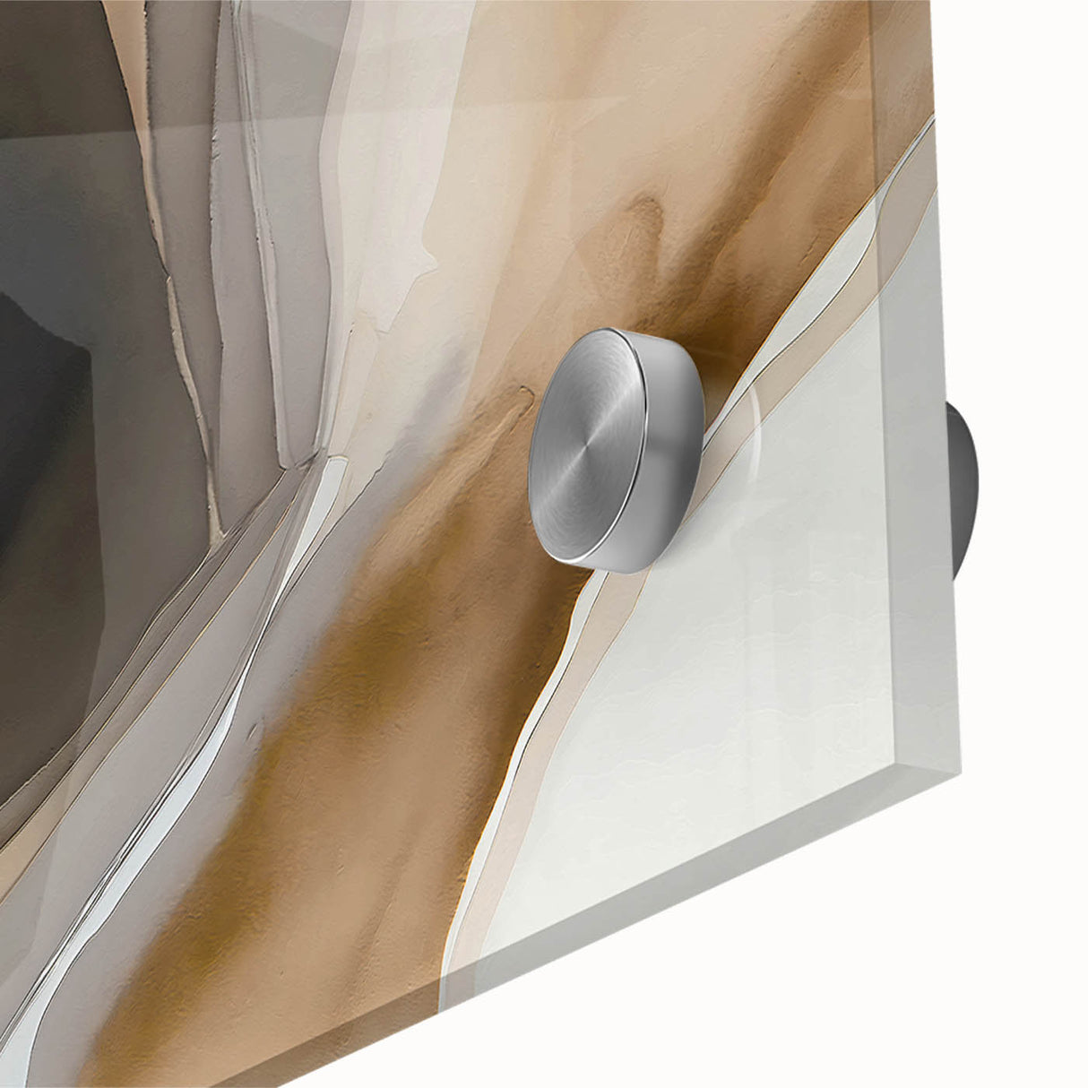 Abstract wall art featuring vibrant strokes and lines in shades of blue, orange, and gold, displayed in a close-up view. Ideal for modern decor and artistic spaces.