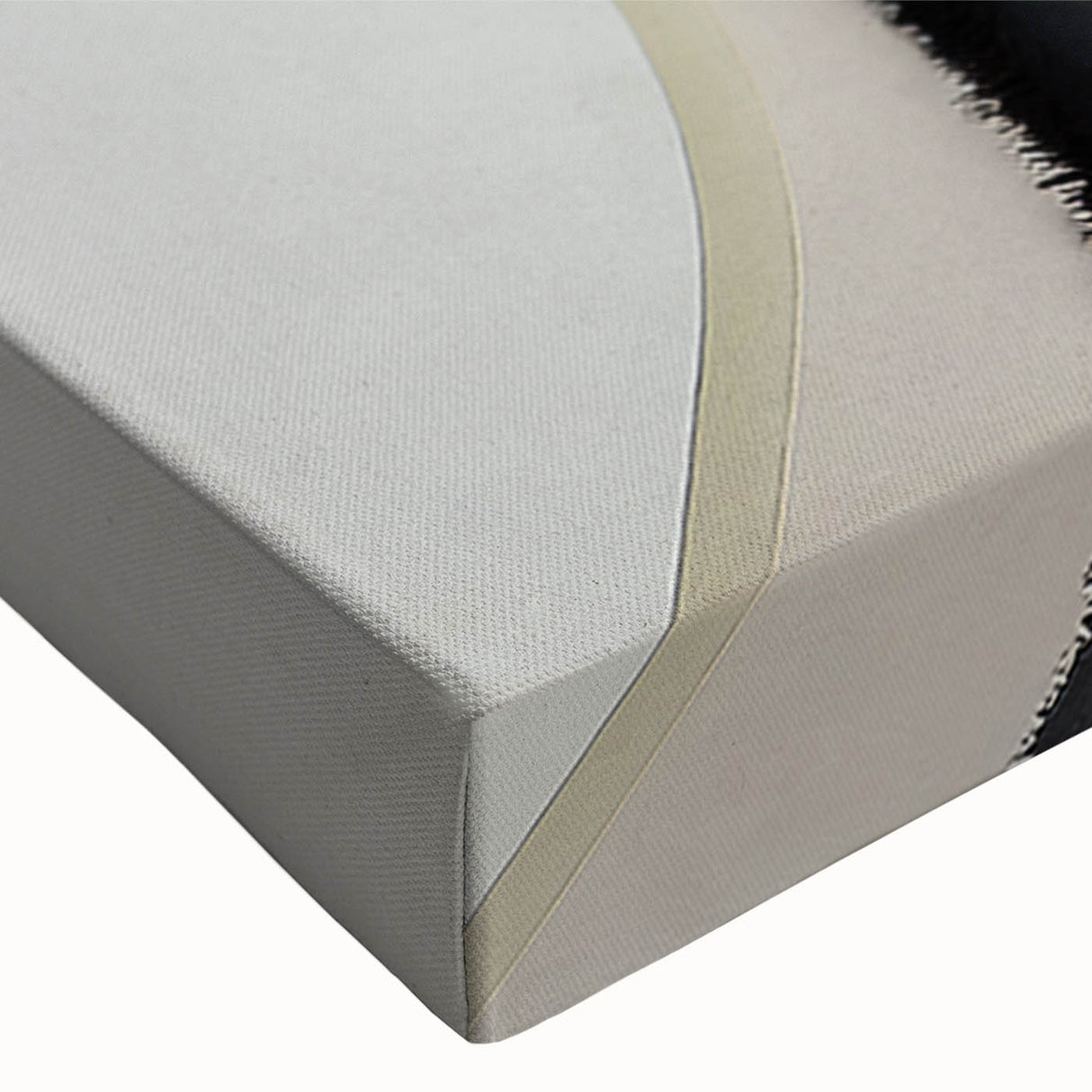 Close-up of a vibrant abstract strokes and lines design on stretched canvas wall art, showcasing bold colors and intricate patterns, perfect for modern decor.