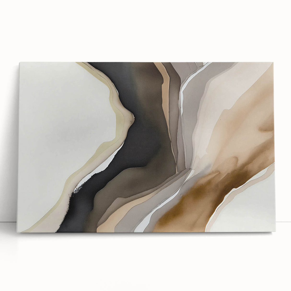 Abstract wall art featuring colorful strokes and lines on a stretched canvas, showcasing a modern design ideal for contemporary home decor. The vibrant hues and dynamic patterns create a striking visual impact, perfect for enhancing any living space or office environment.